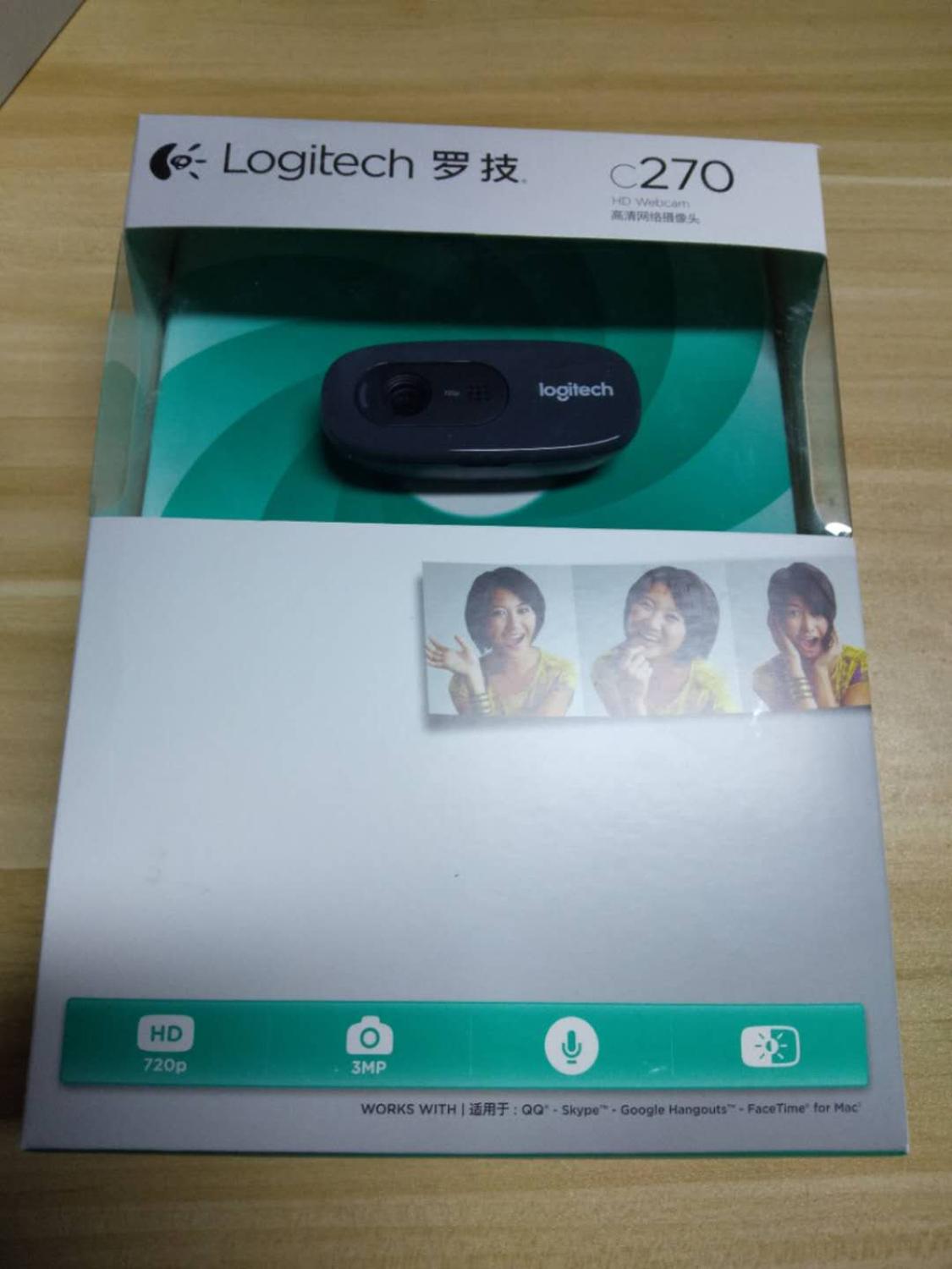 Logitech C270 HD Camera Network Video Conference Wide Angle Vid 720P Webcam with Built in Micphone USB 2.0 Interface Laptop PC