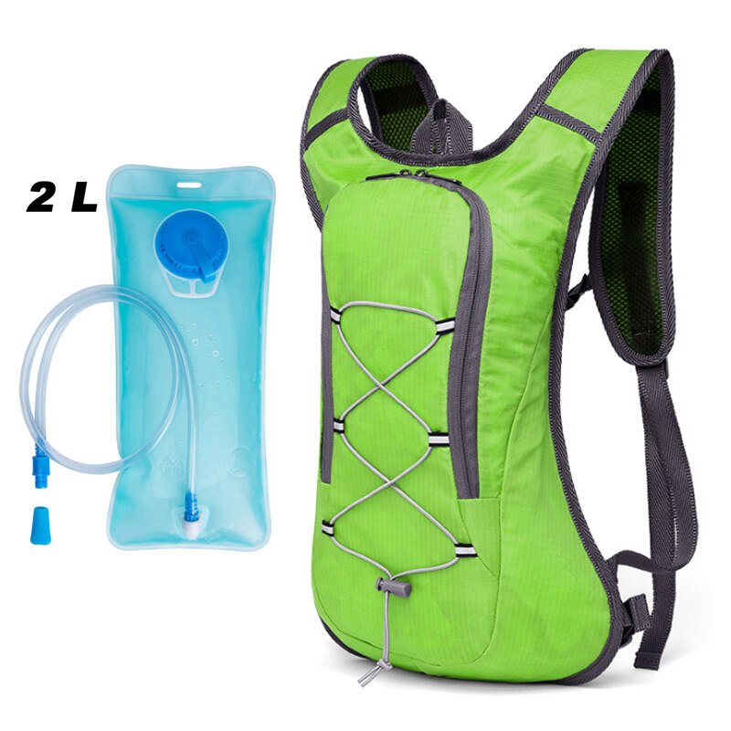 LOCLE Wasserdichte 8L Wasser Hydretion Tasche Radfahren blasiert Hydrator Rucksack für Männer Atmungs Camping wasser Rucksack: Grün mit Wasser Tasche