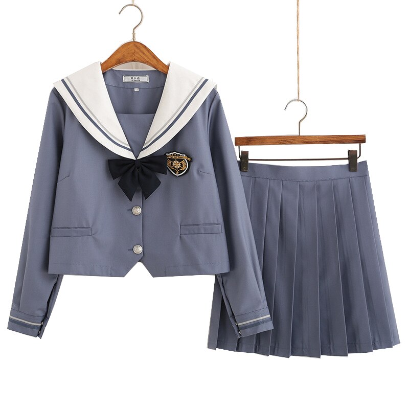 Jk Student Uniform Japanese School Girl Outfit The Embroidery JK Uniform Female Student Full Sets Korean Uniform: XXL