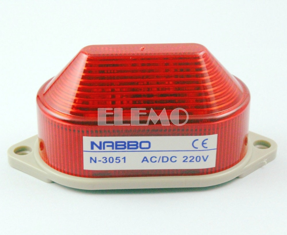 Rode LED Signaal Licht Strobe Industriële Waarschuwing Lamp 220 V AC 3 W