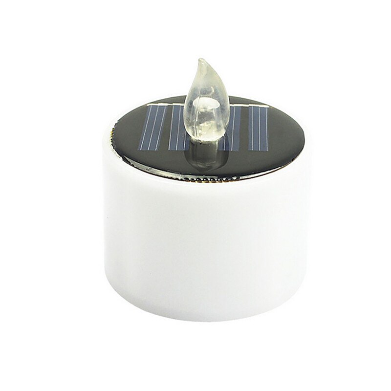 LED Nightlight Solar Energy Candle Type Yellow Flicker Solar Power LED Light Candles Flameless Electronic