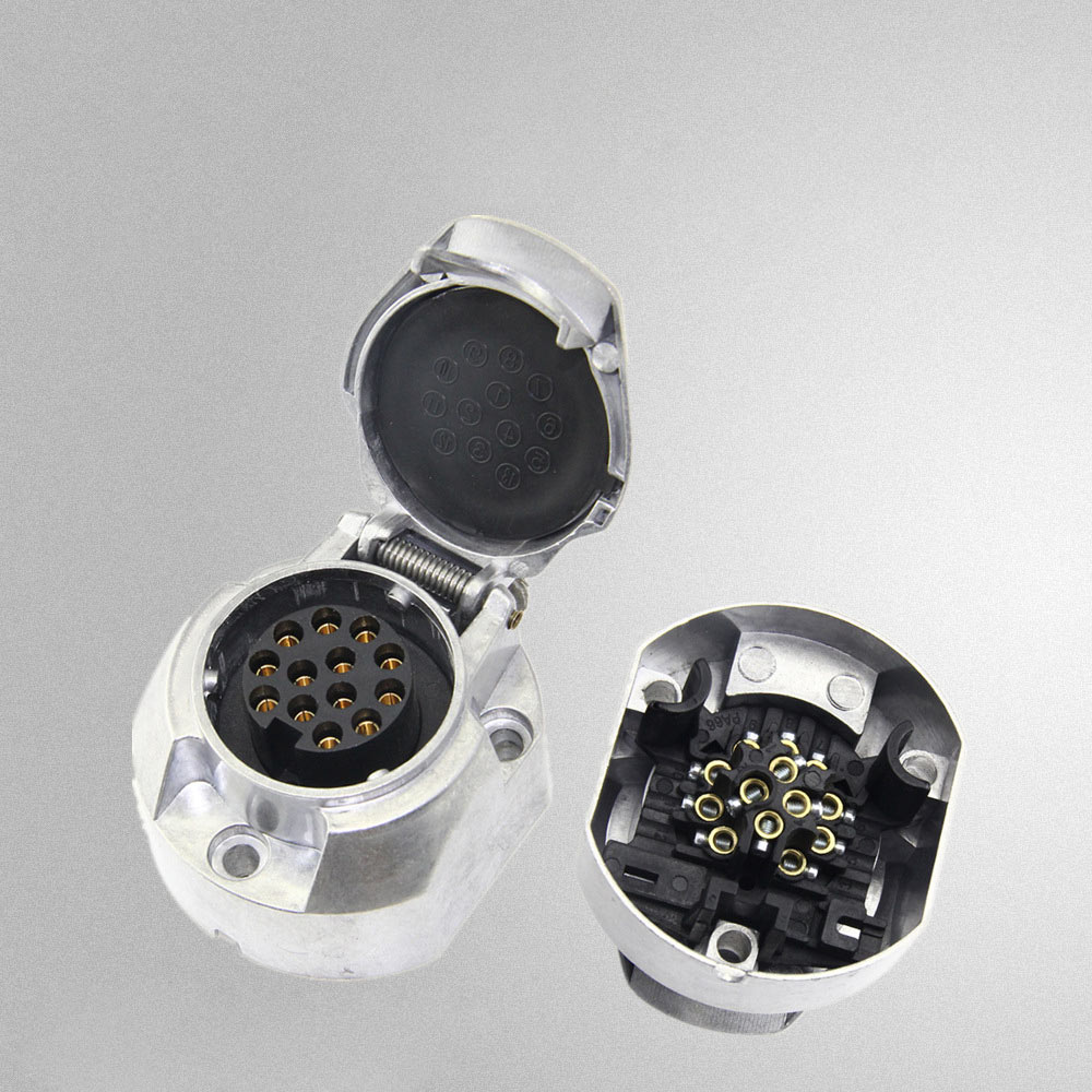 Caravan Connectors Couplers 12V 13Pin Aluminum Trailer Sockets Boat Trailer Spare Parts DIY Replacement For Cars Ships