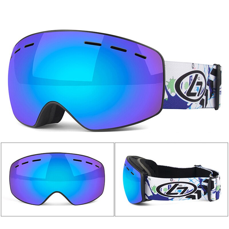 Inverno snowboard óculos de esqui para crianças dupla lente anti nevoeiro máscara à prova vento colorido banhado a grande quadro óculos de esqui crianças