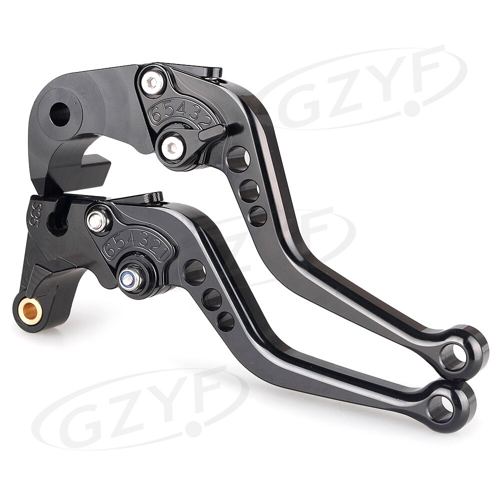 CNC moto réglage frein embrayage leviers poignée pour Suzuki Hayabusa GSX1300R aluminium: Black Black 