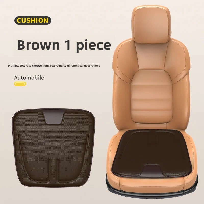 Cojín para asiento de coche, seda de hielo, transpirable, antideslizante, Interior del vehículo, conductor principal, almohadilla de ventilación de panal, Universal para las cuatro estaciones: Negro