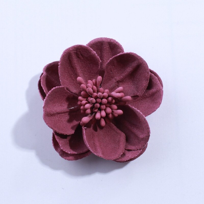 10 pièces 5 CM solide artificielle feutre fleurs pour cheveux accessoires avec étamine bandeau vêtements accessoires U choisir les couleurs: Dusty Pink