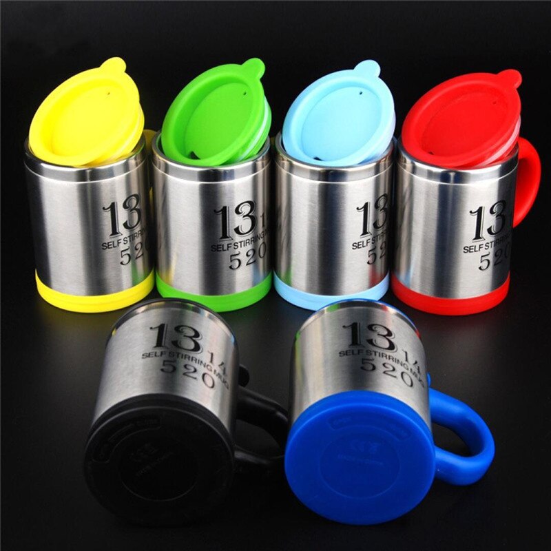 Taza de café creativa FEIGO de 400 ml, taza mezcladora automática eléctrica de acero inoxidable para mezclas y bebidas, taza de F256