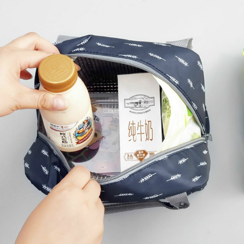 Funktionellt mönster kylare lunchbox bärbar isolerad duk lunchpåse termisk mat picknick lunchpåsar för kvinnor barn