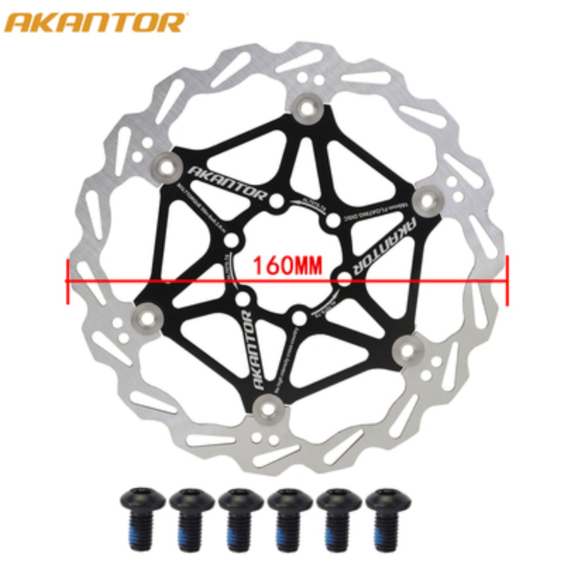 AKANTOR-Rotos de freno de refrigeración para bicicletas, bicicletas de carretera Mtb, acero inoxidable ultralig, rotor flotante, 160 mm, 180 mm, 203 mm: Blanco