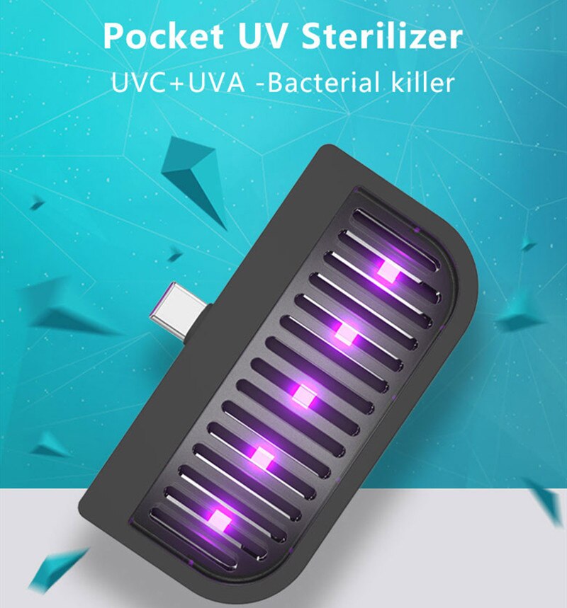 Portable UV Light Sanitizer Wand Ultraviolet Disinfection Lamp Mini UV USB Charging LED Violet Sterilizer Light For Home Traval