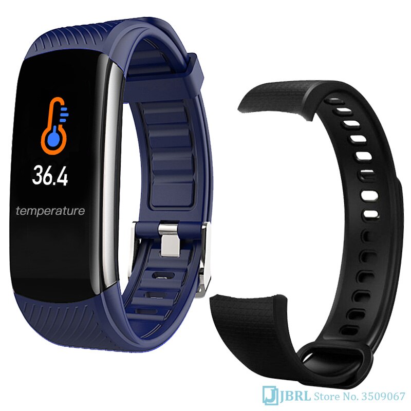 Temperaturklokke barn barneklokker for jenter gutter armbåndsur barn studenter bluetooth klokke elektronisk digital armbåndsur: Blå legg stropp
