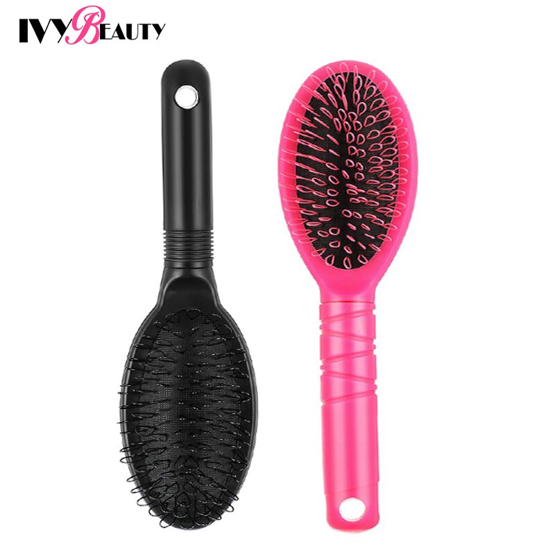 Cepillo de bucle de una pieza para extensiones de cabello, masaje de cabeza, peine de peluca antiestático para pelucas, pelo rizado, pelo liso, pelo largo y corto