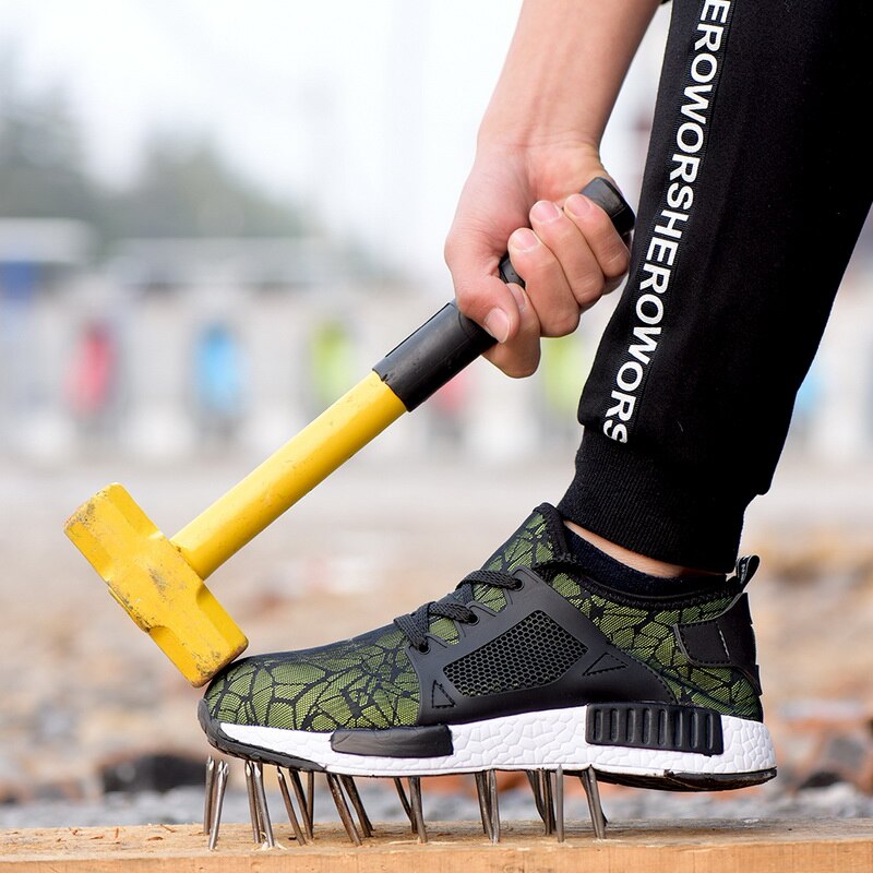 Vertvie stalen neus werkschoenen heren lekvrije lichtgewicht sport antislip casual schoenen ademende beschermende schoenen