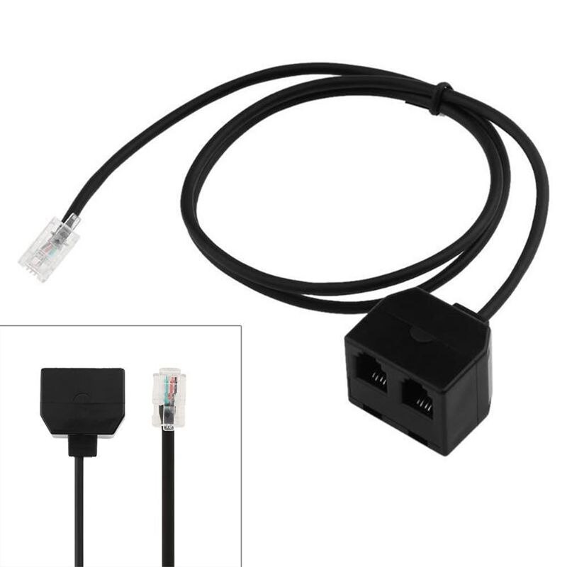 RJ9 4P4C Male To Dual Female Ports Connector Telephone Adapter Cable Wire Telephone extension Cord