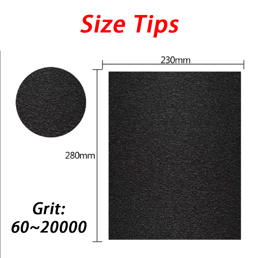 60-20000 Grit Silicon Carbide Wet/Dry Sandpaper 230*280mm Abrasive Sheet High Performance Surface Polishing for Wood Metal Stone