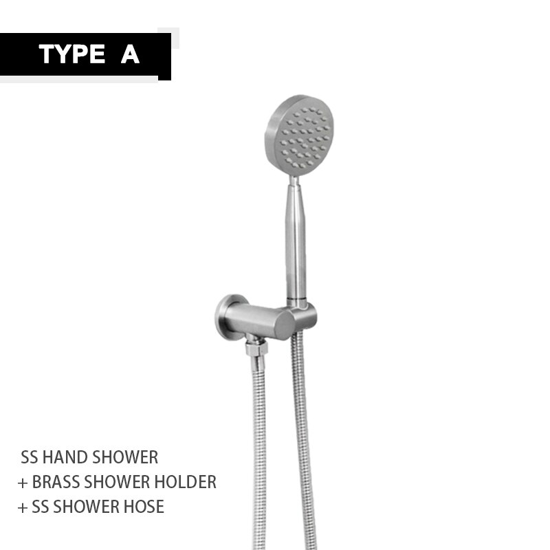 Bathroom Handheld Shower Head with Extra Long Hose and Brass Bracket Stainless Steel Brushed Shower Wall Hand Shower Faucet Set: A Hand Shower Kit