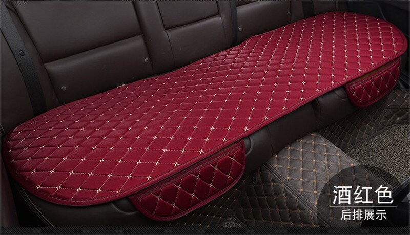 Fundas de lino para asiento de coche, Protector de tela de lino para asiento delantero y trasero, no deslizante, accesorios universales: Purple rear 1pc