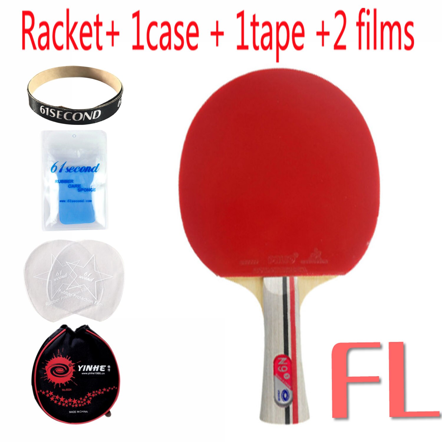 Raquette combinée de ping-pong Pro Yinhe N9s avec 2 pièces Palio CJ8000 BIOTECH H42-44 en caoutchouc: FL with YM case