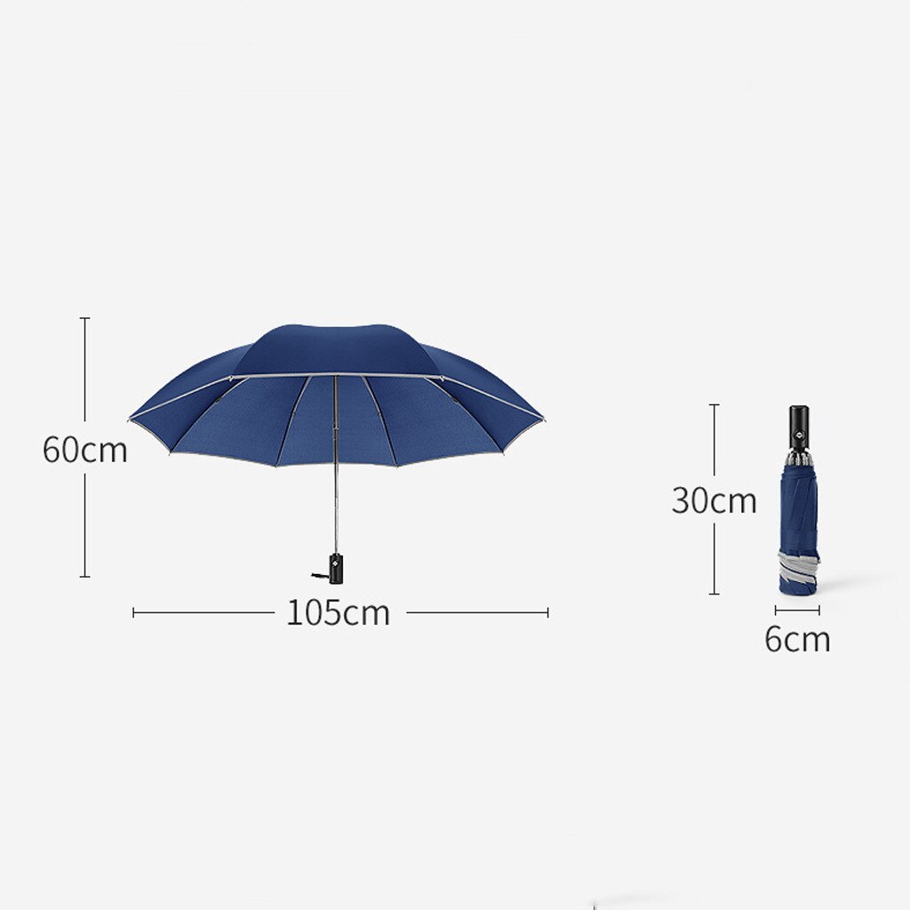 Paraguas plegable para mujer, sombrilla de viaje a prueba de viento, automática, color negro y gris, suministros de negocios, Unisex, # G9