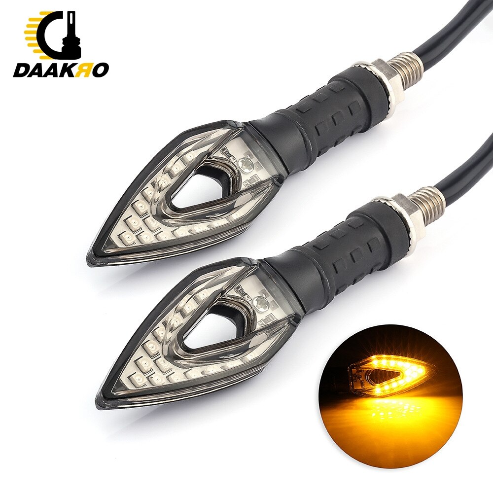 2 stuks universele knipperende led-knipperlichten voor motorfietsen met stromend water en amberkleurige led-knipperlichten voor motorfietsen: Stromend water