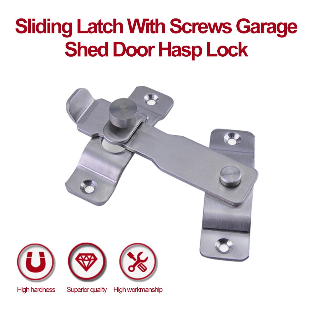 Stainless Steel Flip Gate Barn Safety Bathroom Barrel Bolt Door Hasp Lock For Window Hardware Home Sliding Latch With Screws