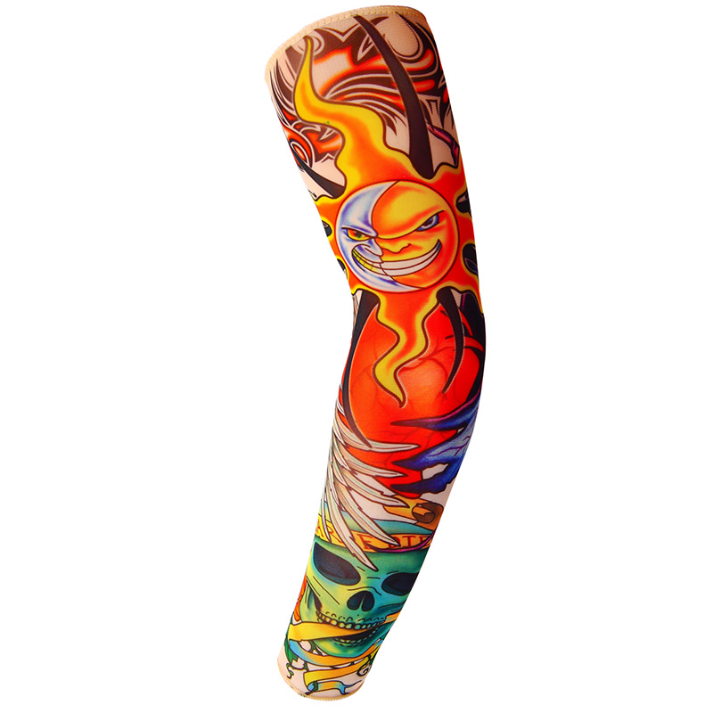 Manches de cyclisme pour vélo | Imprimé 3D de tatouage, Protection contre les UV, manches de bicyclette pour vtt, Protection des bras: c4-4