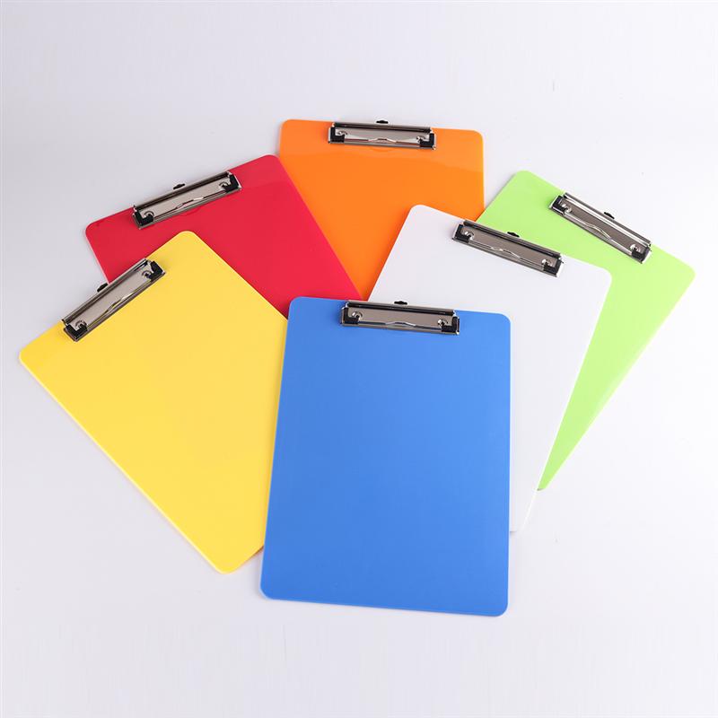 4 st färgrik skrivblocket  a4 board mapp clip board skrivunderlägg för officer (random färg)