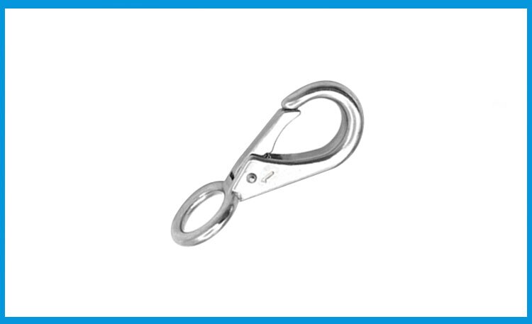 Marine Grade Stainless Steel 316 Rigid Loaded Fixed Eye Spring Clip Snap Hook Carabiner Marine Hardware Accessories for Boats