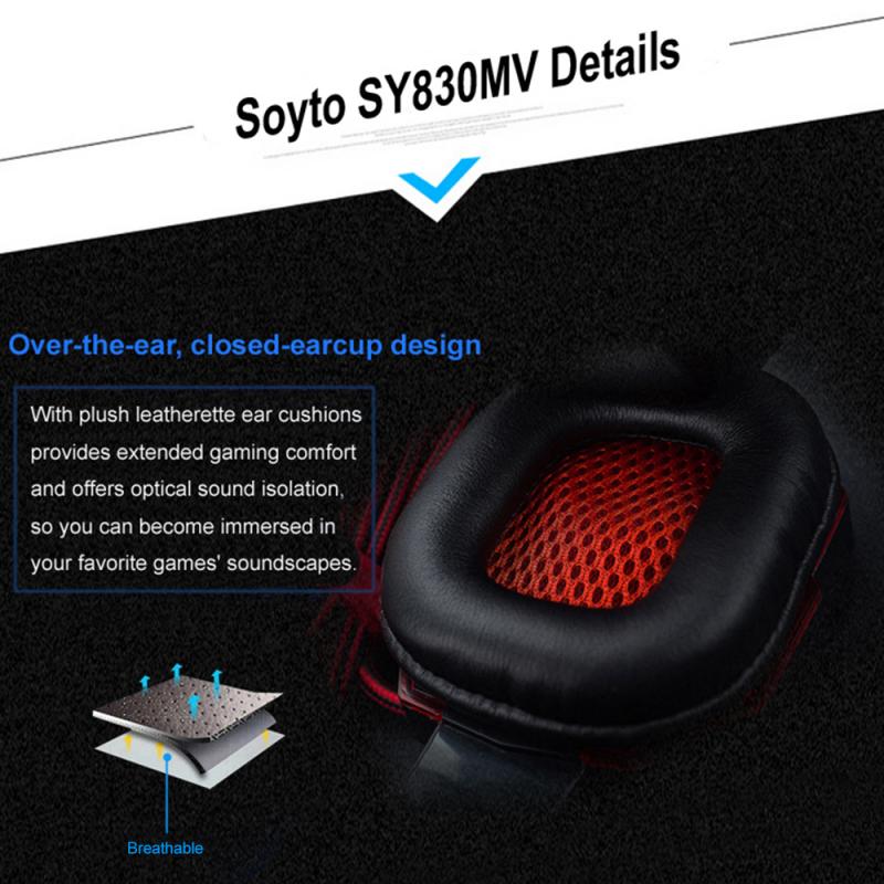 2.2m Gaming Headset Stereo Surround Earphone Noise Cancelling With Light Mic Deep Bass Headphones For PS4 Laptop Gamer