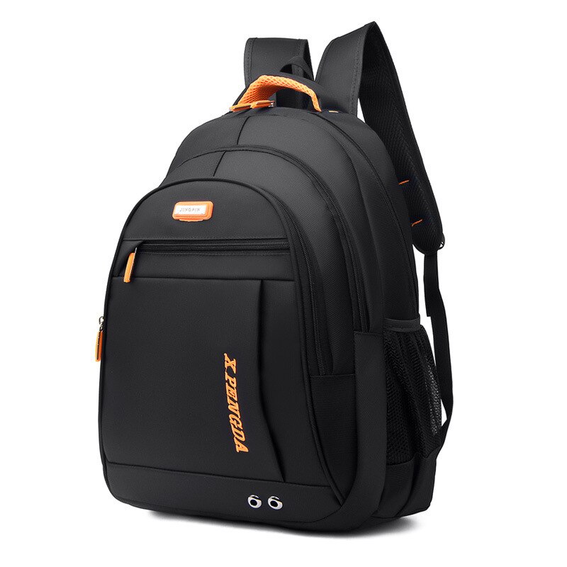 Mochila de gran capacidad, mochilas escolares para adolescentes, mochila impermeable de nailon para hombres, mochila informal de estilo universitario, mochila para estudiantes: Naranja