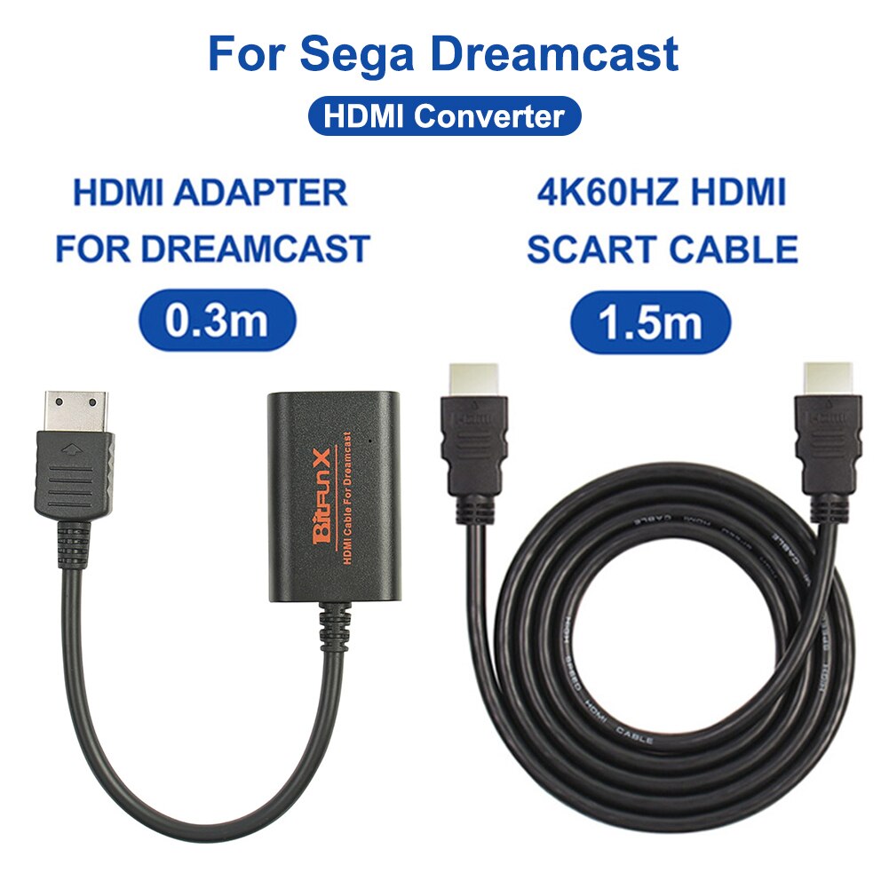 HDMI Adapter For Sega Dreamcast Consoles Dreamcast HDMI/HD-Link Cable Hd Converter Cable For Sega Dreamcast Game Machine