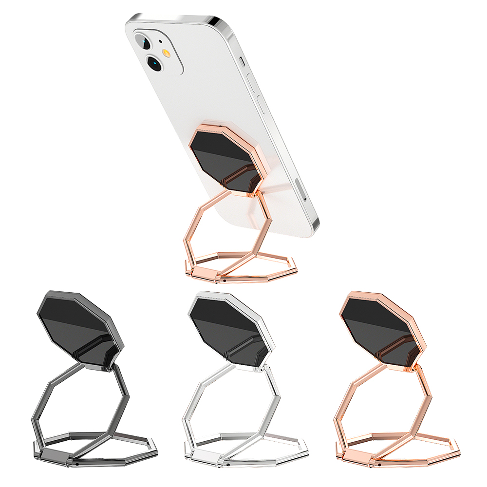 Soporte plegable para teléfono móvil con rotación de 360 grados, soporte de anillo ultrafino para teléfono, soporte de dedo de Metal para escritorio portátil multiángulo