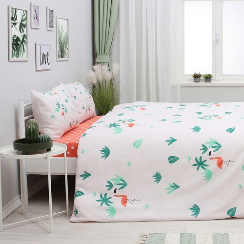 All Home by Zorluteks Double Duvet Cover Set - Flamingo