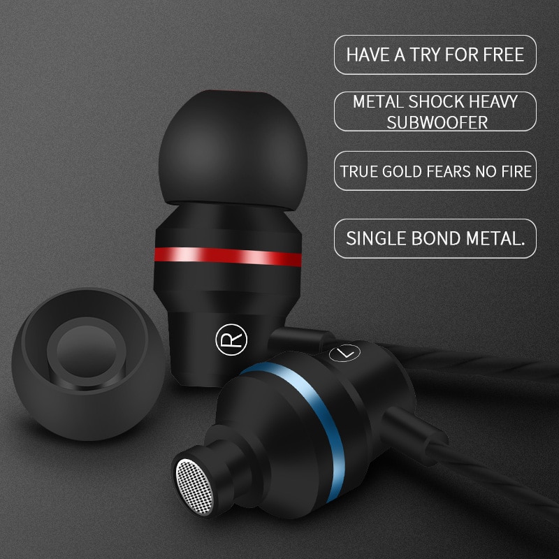 Chaure oordopjes met draad, in-ear stereobas voor telefoon met microfoon, metalen oordopjes voor xiaomi samsung muziek sport gaming oordopjes 3.5mm