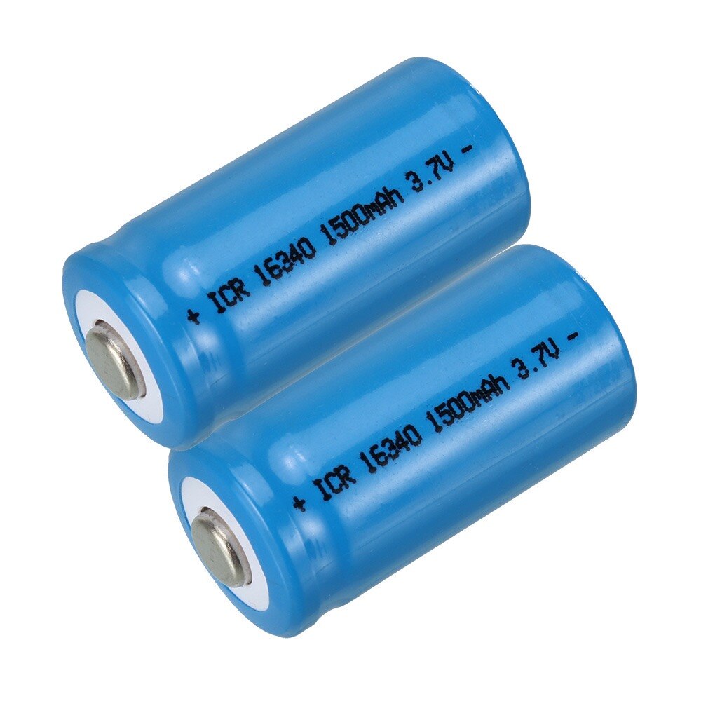 3.7V 1500mAh Rechargeable Li-ion Batteries 16340 CR123A Battery For CR123A 16340 battery For LED Flashlight Travel Wall Charger: 2pcs