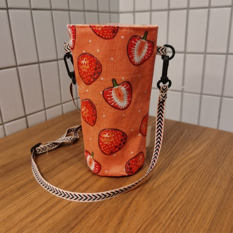 Sac porte-gobelet avec bandoulière réglable, bouteille d'eau créative, fourre-tout, sac porte-gobelet, pochette avec bandoulière, 87HA