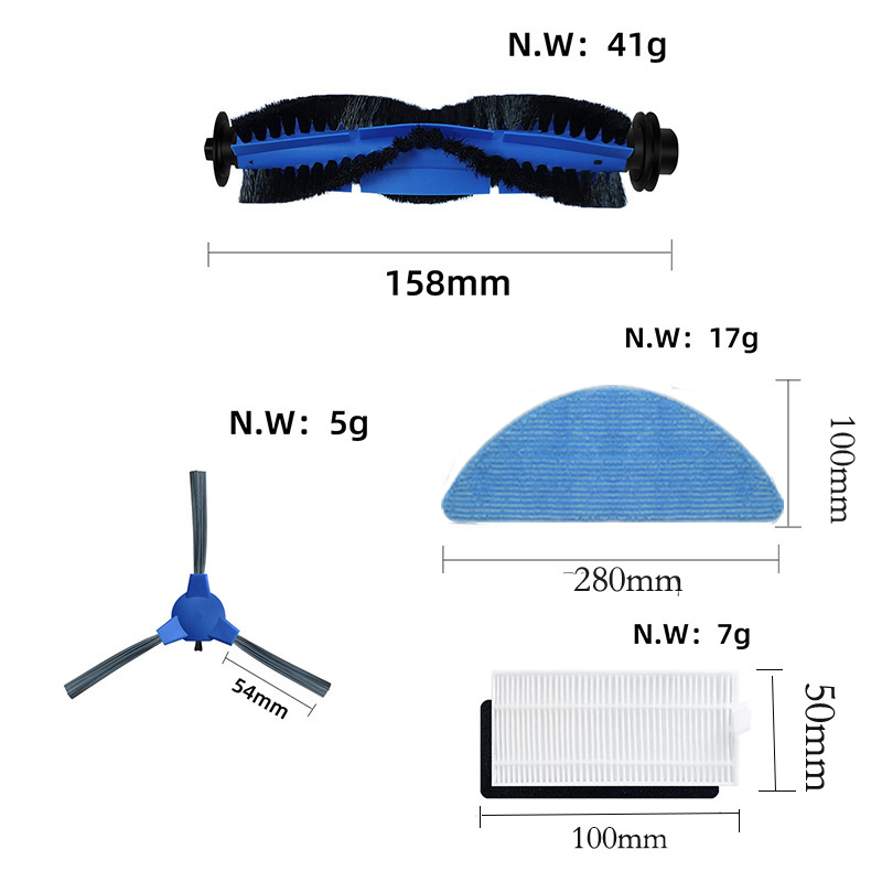 Compatible For Conga 2290 Ultra Series(05661) Replacement Main Side Brush Cover Hepa Filter Mop Cloths Wipe Accessories