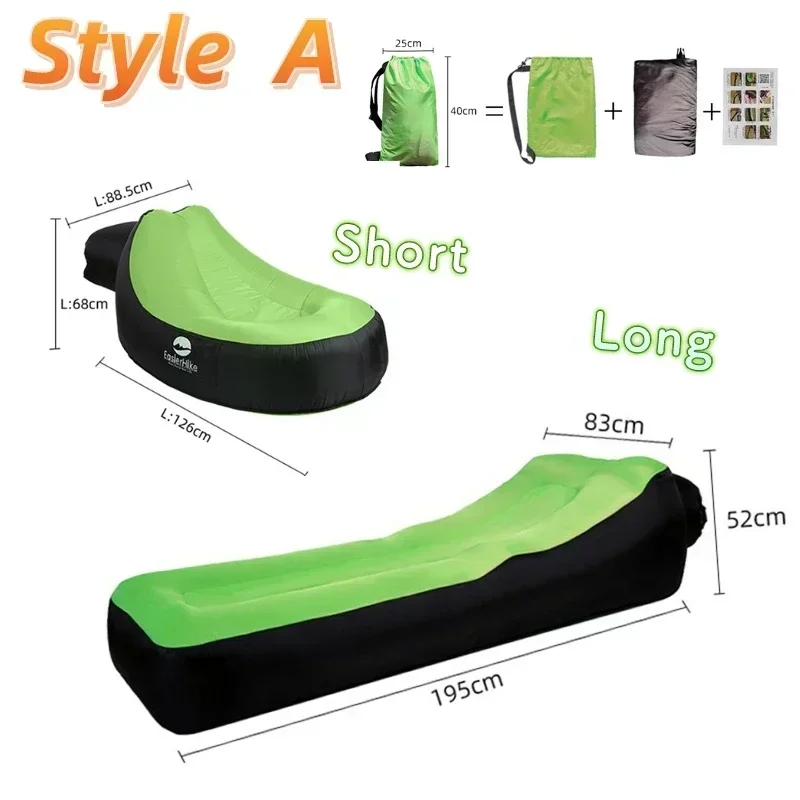 Aufblasbare Sofa-Matratze, zusammenklappbare Campingmatte, Luftbett, Einzelgröße, draussen-Isomatte für Ausflüge, Kissen, tragbare draussen-matt