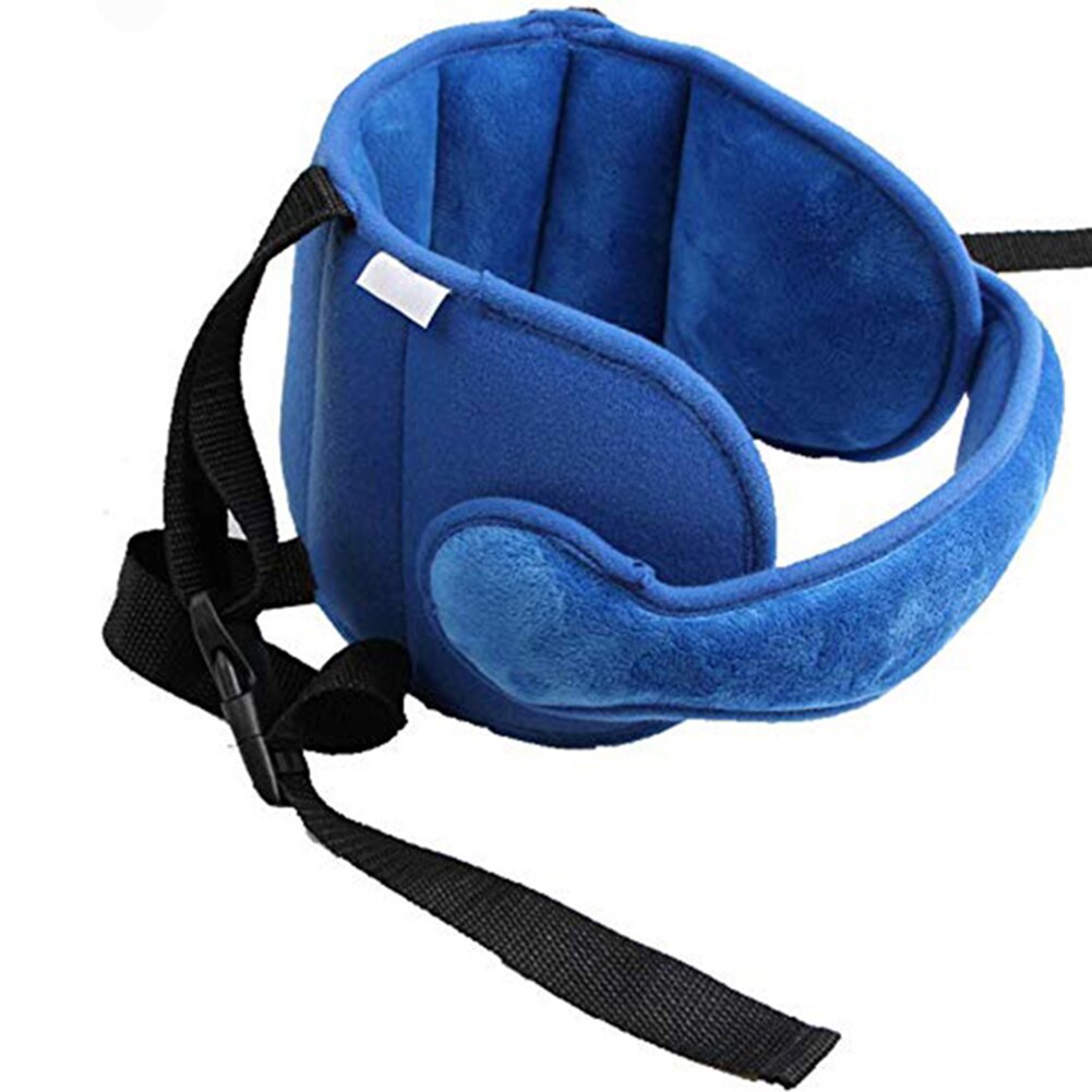 Cinta de sujeción para cabeza de chico de coche , soporte para cabeza y cuello, banda para cabeza fija para dormir: Azul
