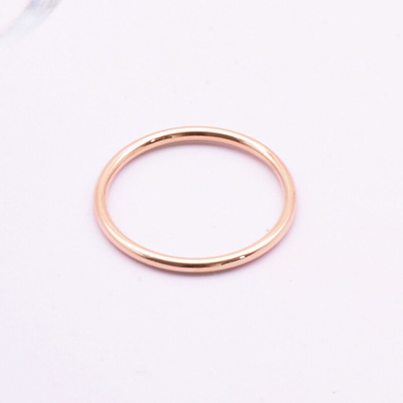 316 Edelstahl Kleine Dünne Ringe Für Frauen Mädchen Rose Gold Silber Farbe Runde Kreis Ring Schmuck 1,5mm Größe 5 6 7 8 9: 7 / Rose Gold