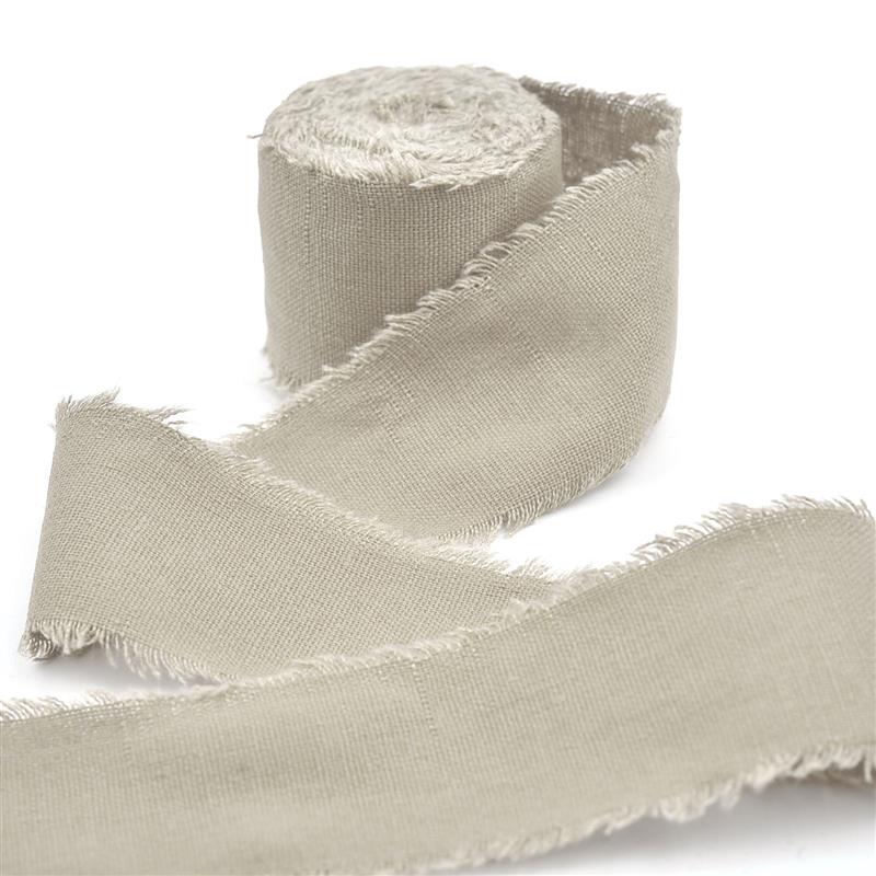 Cinta de lino y algodón con borde deshilachado rasgado a mano, 4CM x 5M, para envolver ramos de invitación de boda, decoraciones para del Día de San Valentín y Navidad: Cobre