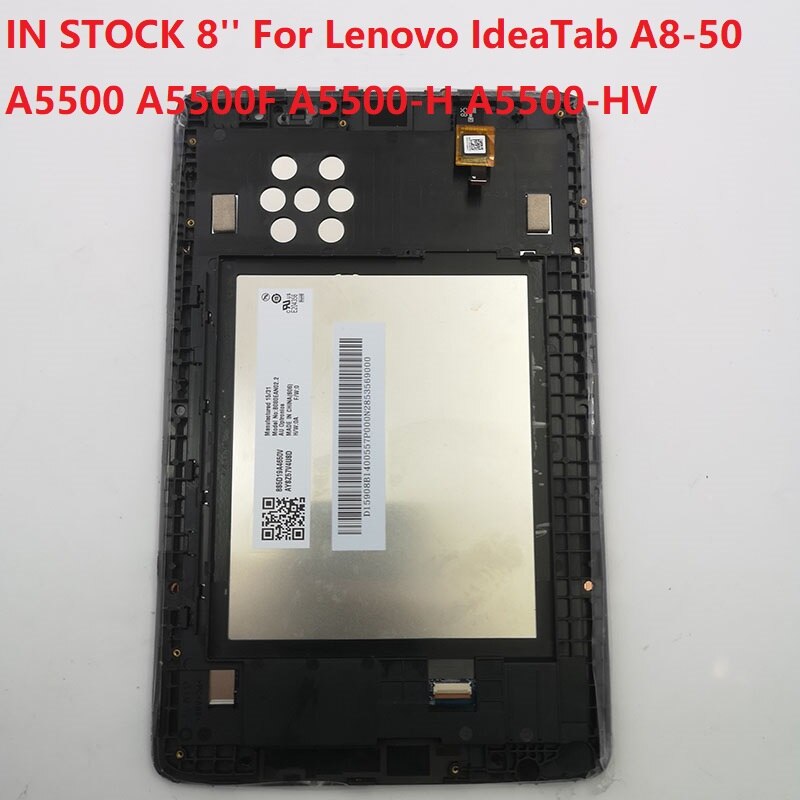 Wyświetlacz LCD z ekranem dotykowym Digitizer pełny montaż z ramą 8 &#39;&#39;dla Lenovo IdeaTab A8-50 A5500 A5500F A5500-H A5500-HV
