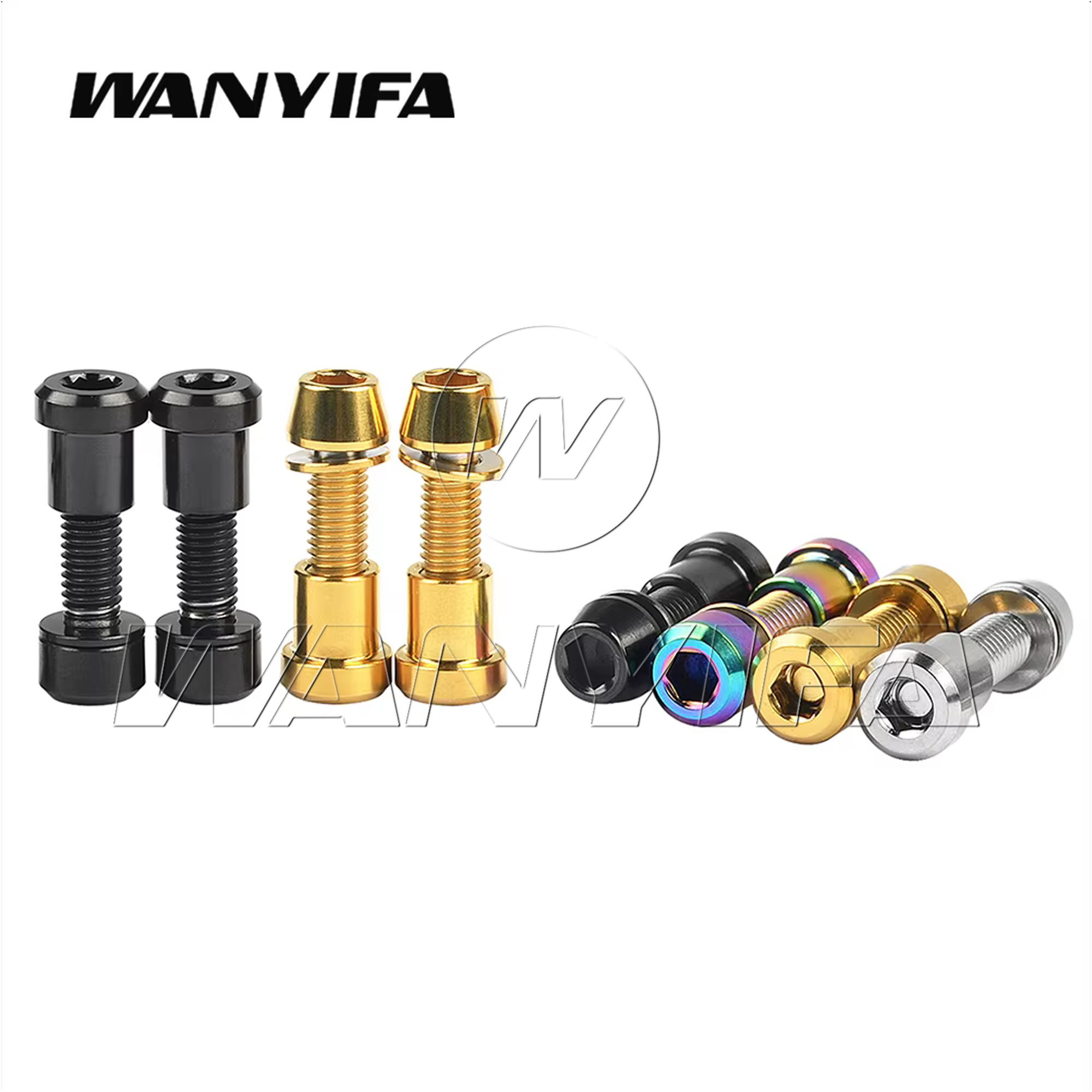 Wanyifa Perno de titanio con tuerca Tornillo de fijación de horquilla delantera para M5 X16 18 20 mm Cabeza cónica Pernos de cabeza cilíndrica Juego de sujetadores 2 piezas
