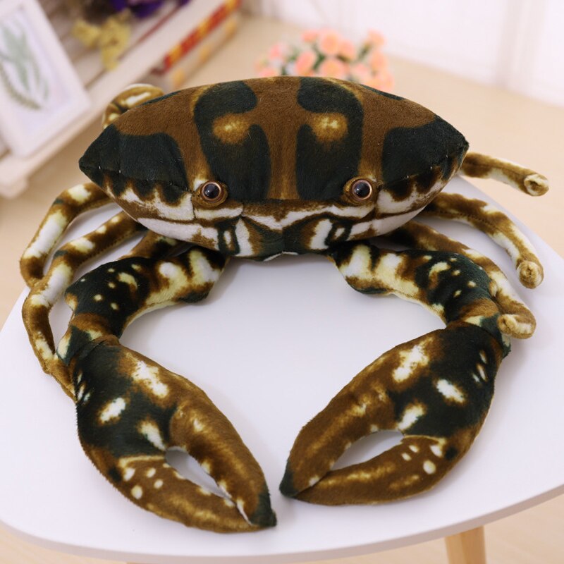 Lifelike Swimming Crab Stuffed Plush Doll Green/Brown/Orange Aquatic Ocean Sea Plush Animals Home Decorative Plushie 27-80cm