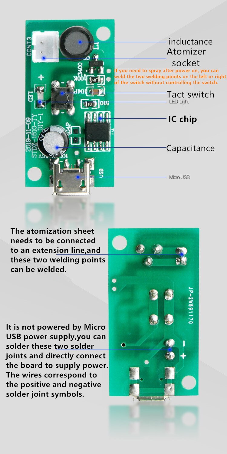 5V Usb Luchtbevochtiger Onderdelen Printplaat Mini Usb Draagbare Luchtbevochtiger Accessoires