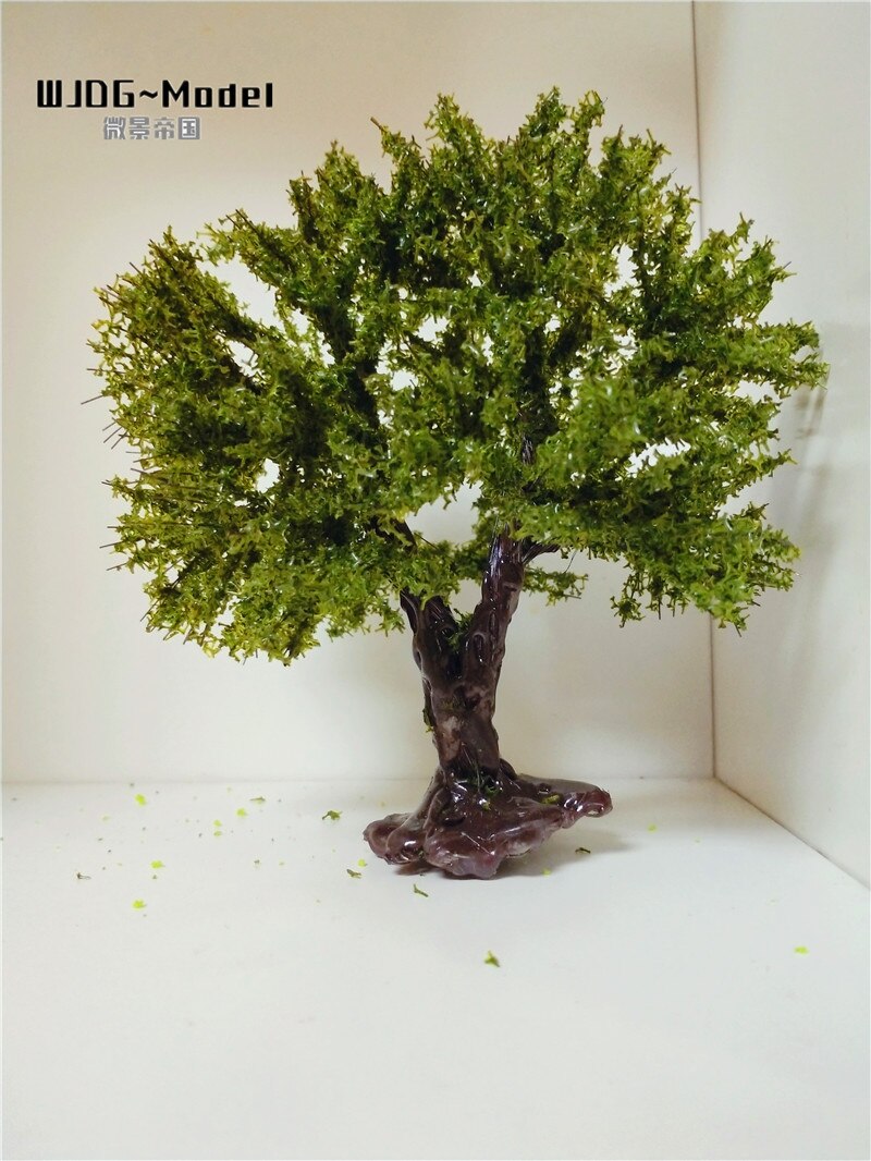 20cm-25cm Road model trees green big banyan tree model train