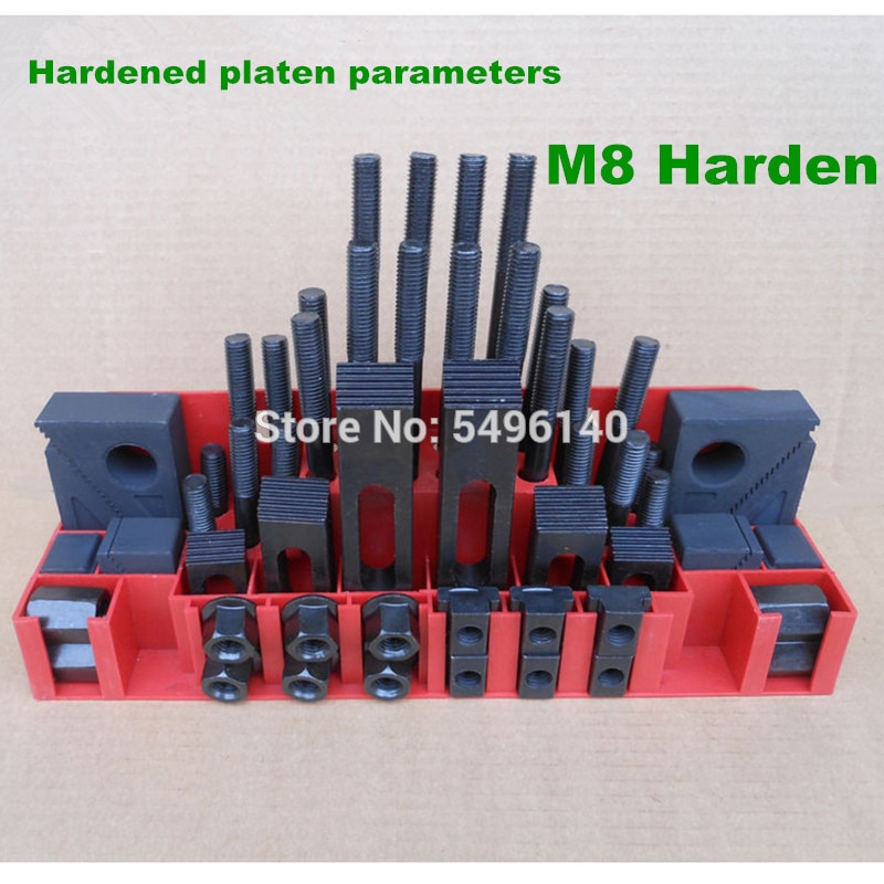 Hardening milling machine clamping set M8 58pcs mill clamp kit vice,clamping tool(A3 material heat )