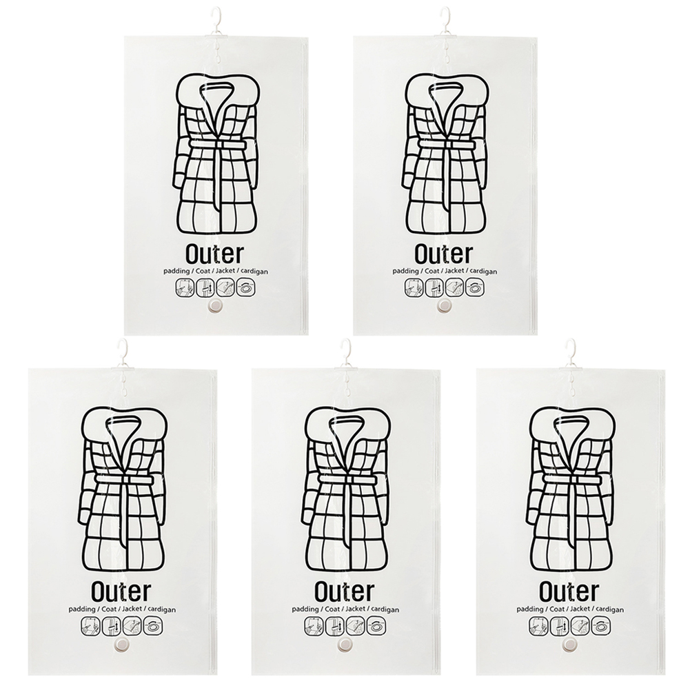 Hängande vakuumpåsar platsbesparande klädkompressionsförvaringspåse återanvändbara tomma pumppåsar klädgarderob täcke vakuumförpackning: Orange