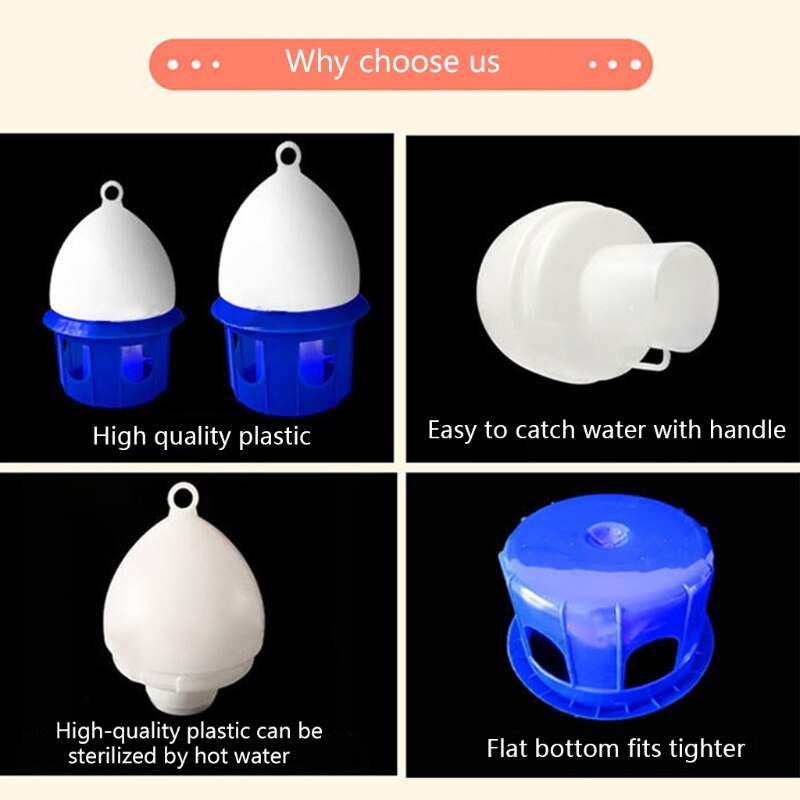 Plastic Vogels Drinker Duif Waterer Draagbare Vogel Water Feeder Duurzaam Automatische Water Container Pet Duiven Kip Drinker 4 8L