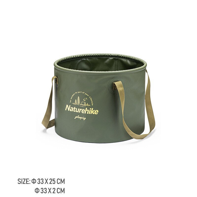 Naturehike Outdoor Camping Travel Picnic secchio tondo pieghevole di grande capacità bacino pieghevole impermeabile portatile leggero: 20L Green